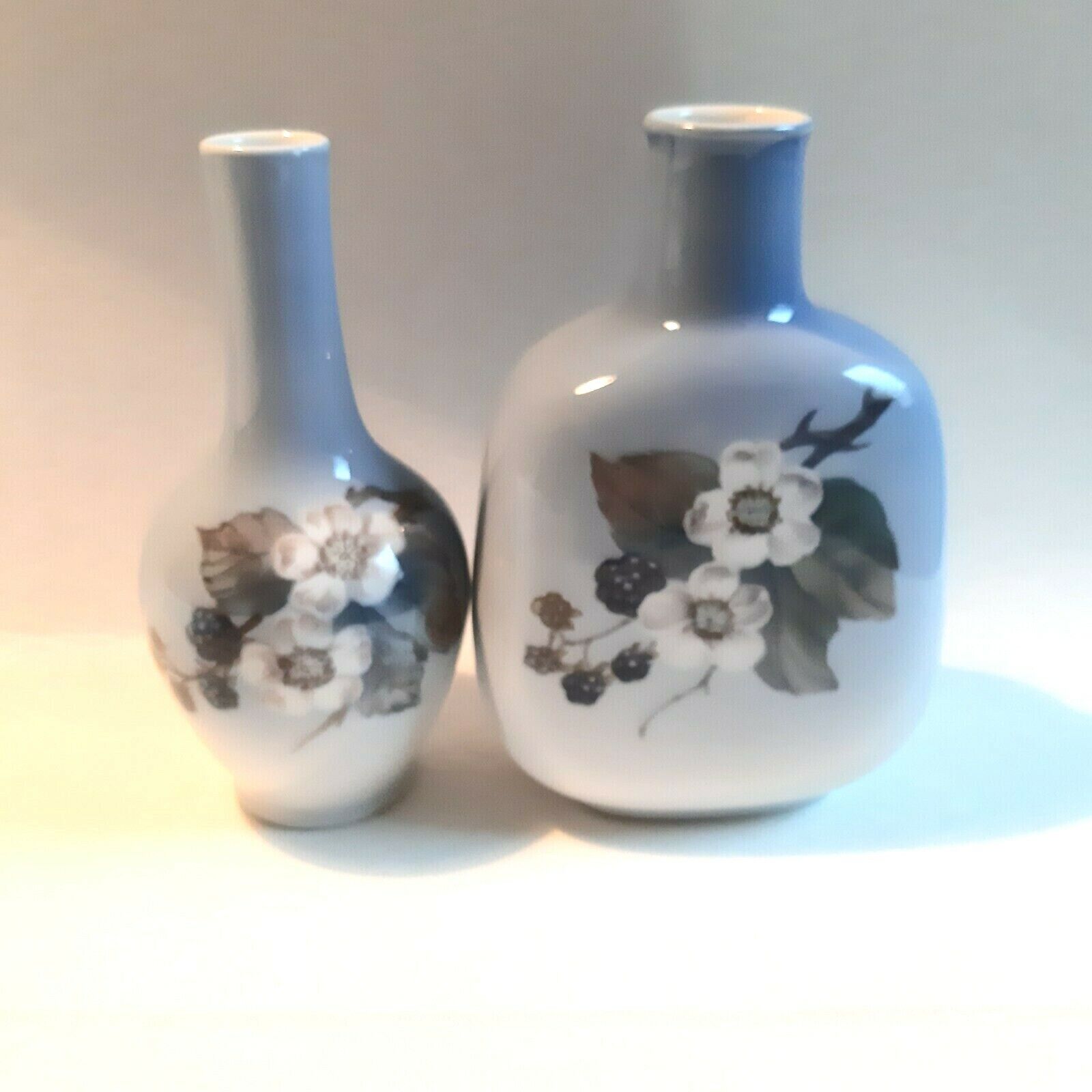 Pair of BLACKBERRIES vases # 288-43A  288/4646 Royal Copenhagen