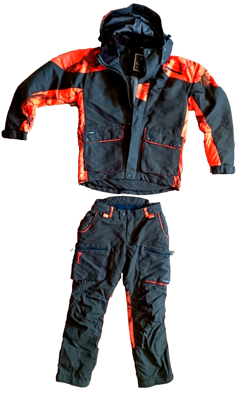 Hunting Survival Bushcraft Jacket And Pants Size Small Orange Camo