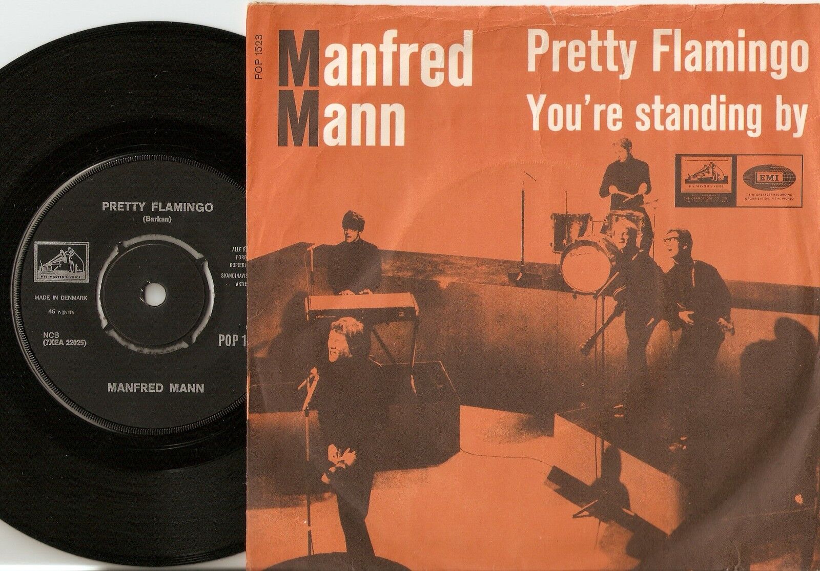 MANFRED MANN PRETTY FLAMINGO DANISH 45+PS 1966 MOD FREAKBEAT BEAT GARAGE RB