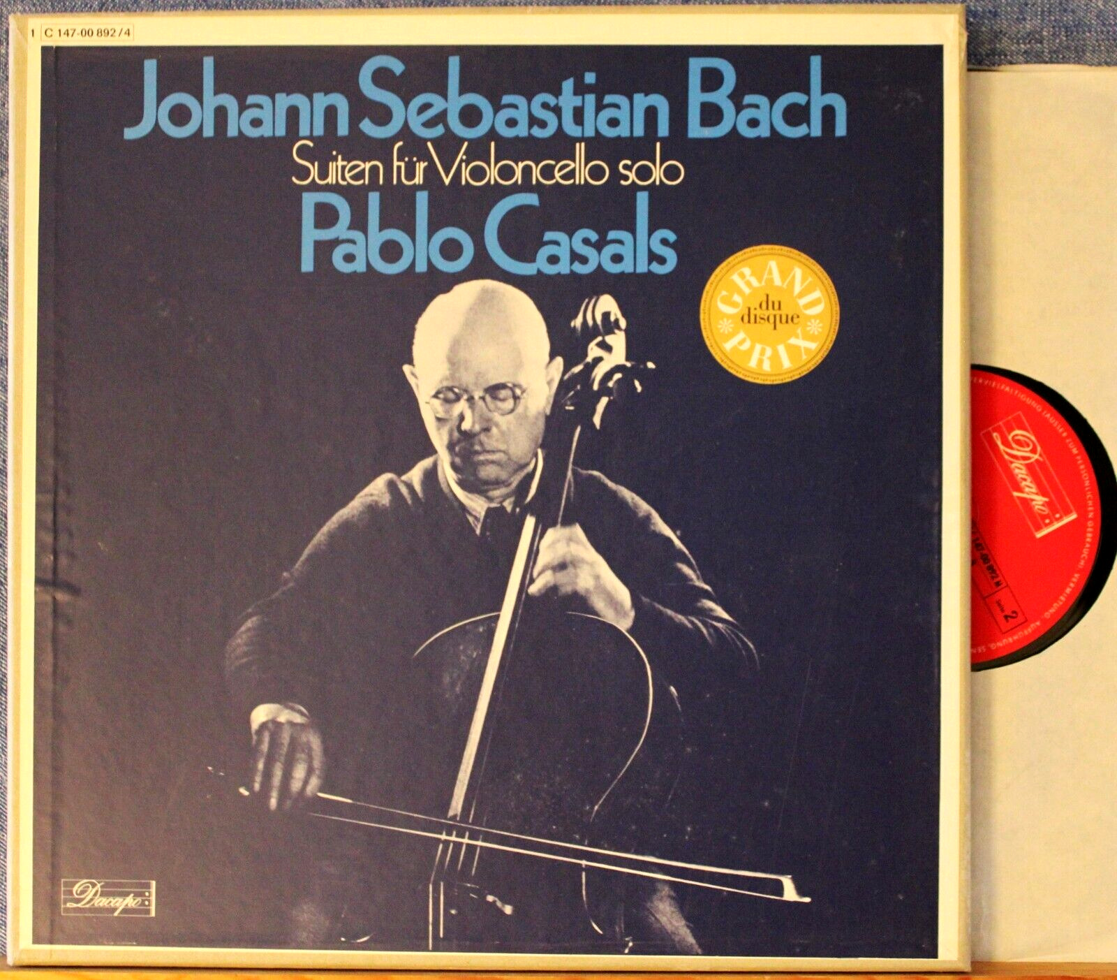 Casals Bach (suites cello solo) Dacapo 147-00 892/4 (3) Box