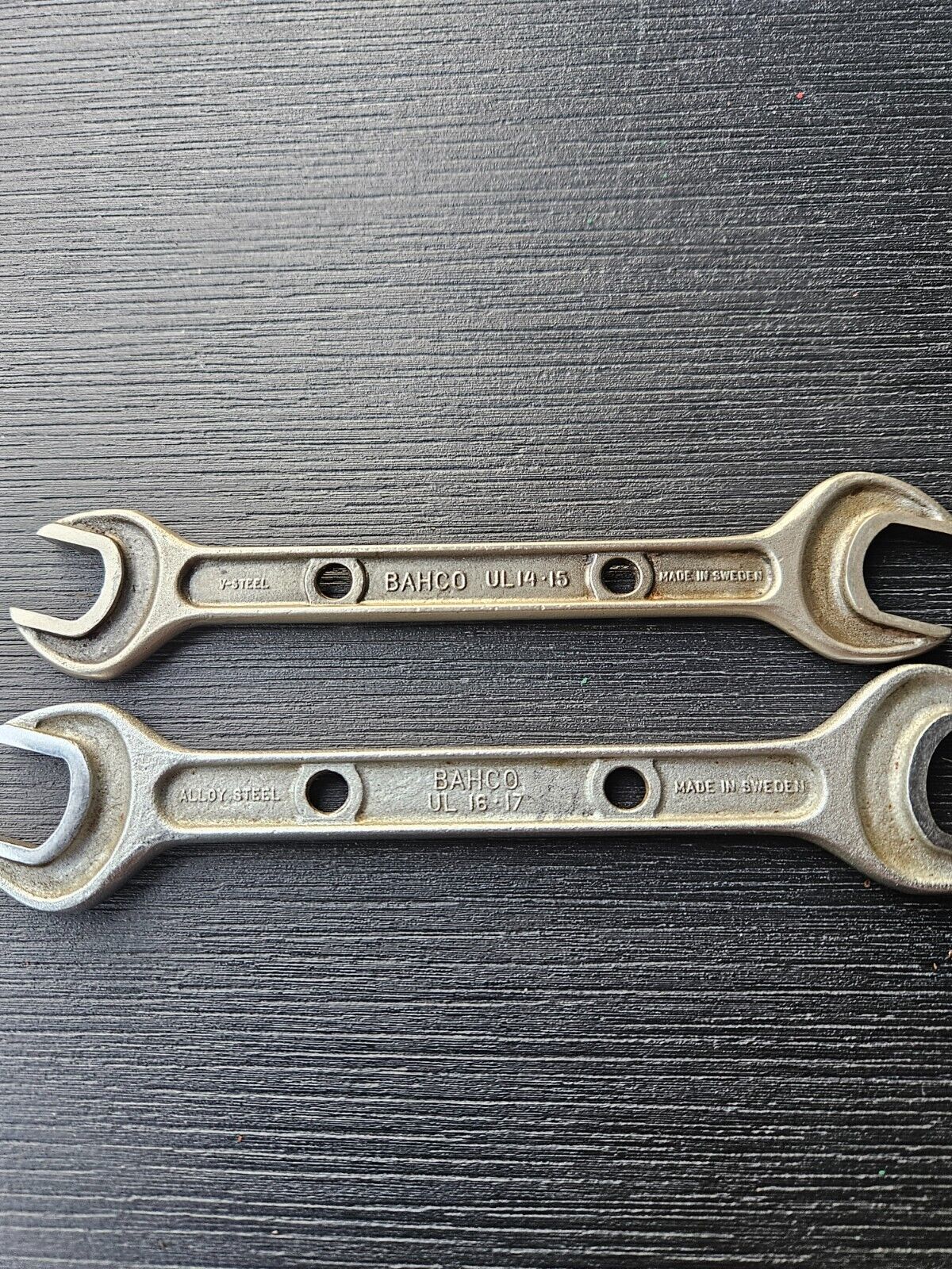 2 Vintage BAHjorthCo (BAHCO) UL DOUBLE OPEN ENDED WRENCHES - RARE