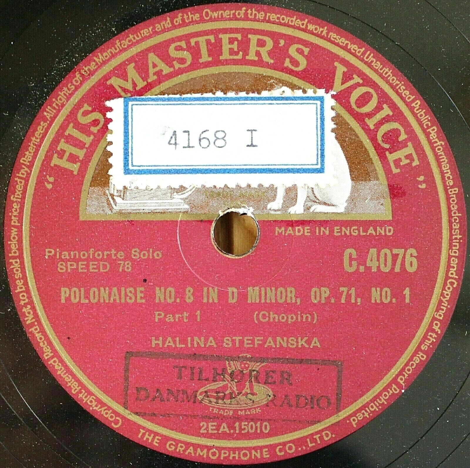 Stefanska Chopin (Polonaise op 711) HMV C 4076 NM(-)