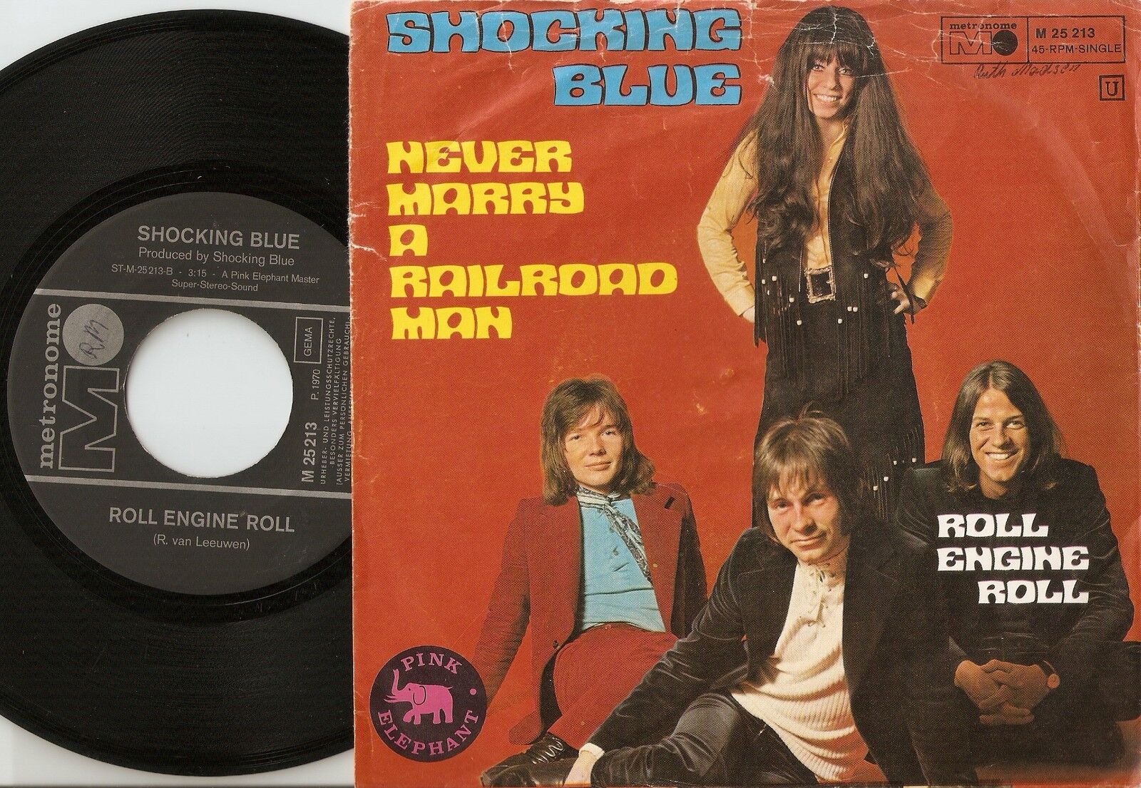 SHOCKING BLUE NEVER MARRY A RAILROAD MAN GERMAN 45+PS 1970 SOUL MOD FREAKBEAT