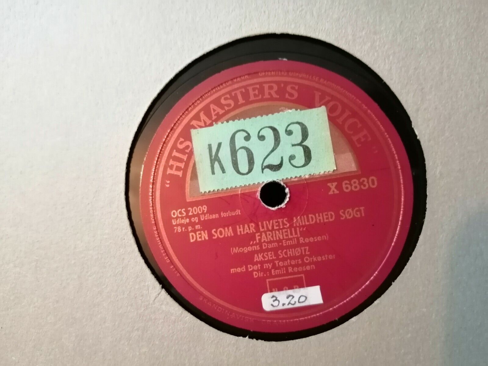 78 rpm AKSEL SCHIØTZ : Sangen har vinger / Den som har livets mildhed søgt