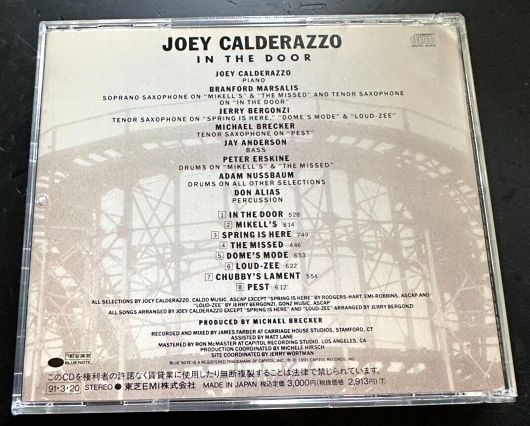 JOEY CALDERAZZO ''IN THE DOOR'' - JAPAN CD - MICHAEL BRECKER / PETER ERSKINE