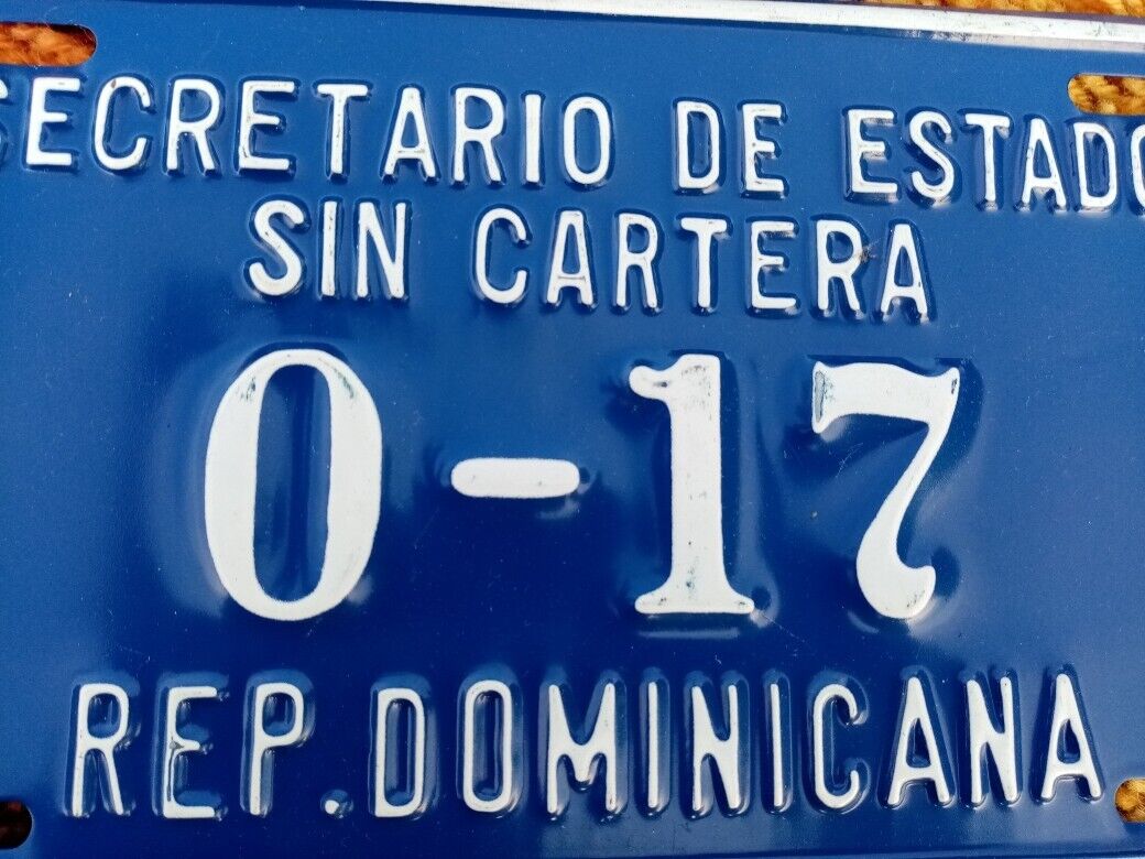 Republica Dominicana License Plate Rare  Cool State Secretary