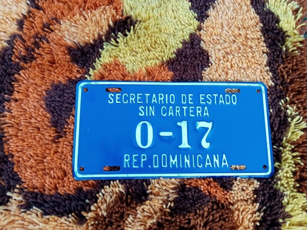 Republica Dominicana License Plate Rare  Cool State Secretary