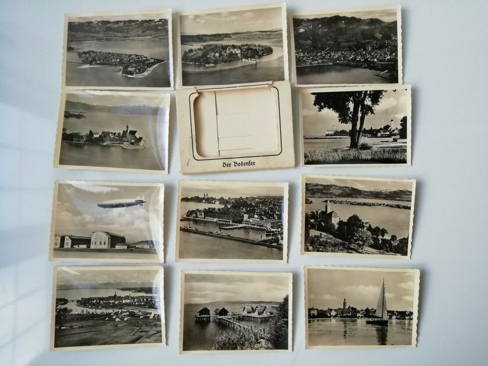 Vintage folder with 12 small photos of Der Bodensee /GermanyZeppelin 1930's