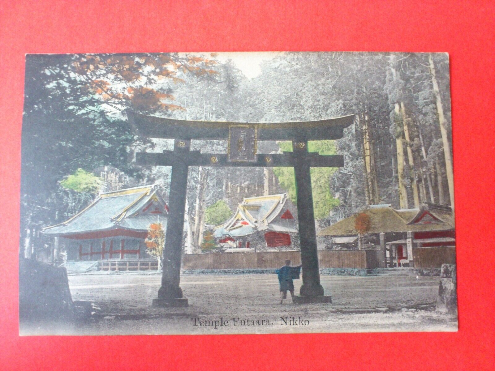 Antique PostcardTemple FutaaraNikkoJapan Unpostedhand-colored postcard