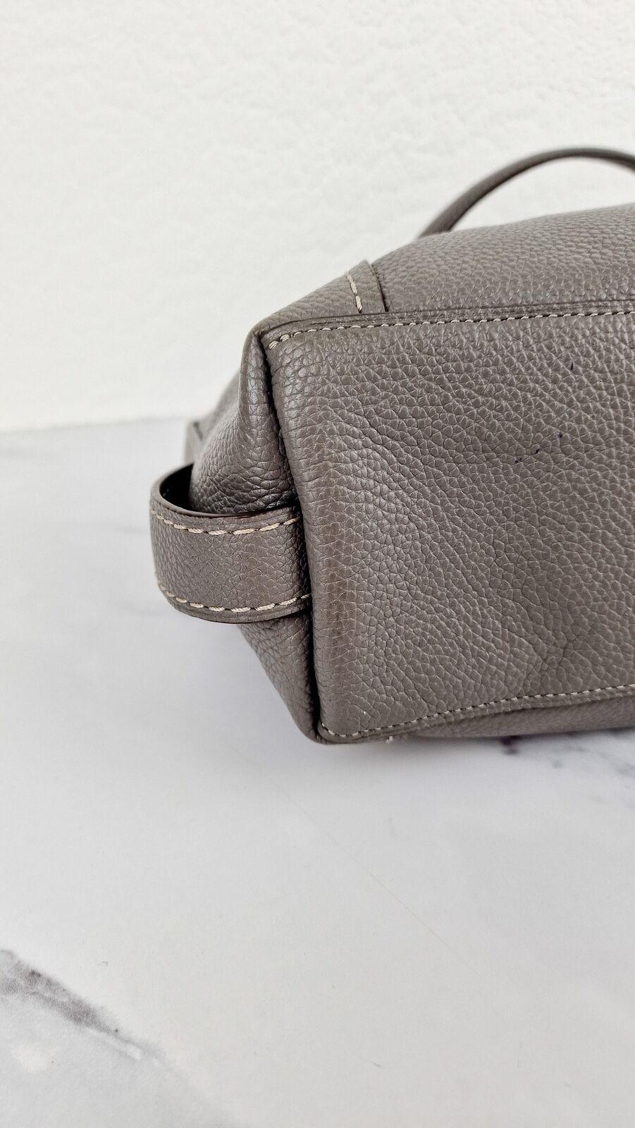 Coach Edie Shoulder Bag 28 Grey Pebble Leather Handbag Coach 57124