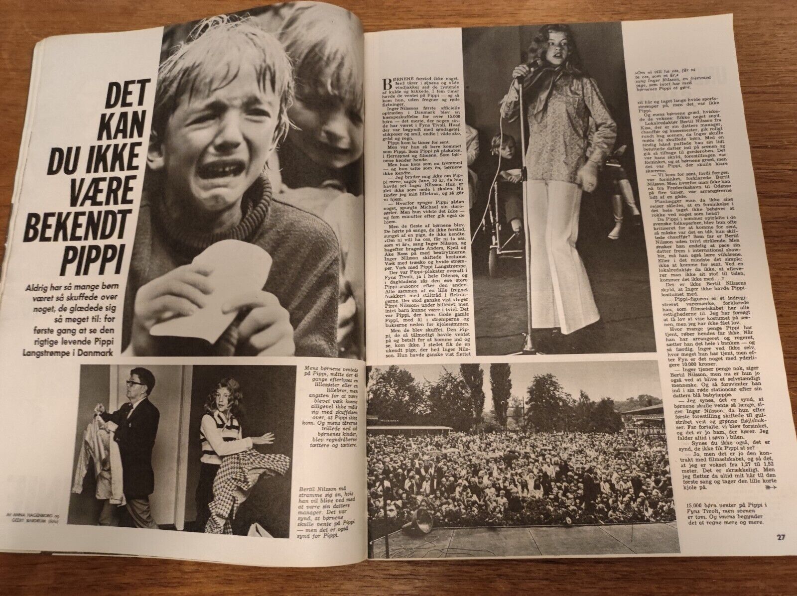 POUL REICHHARDT Jackie Onassis PIPPI Inger Nilsson 1975 Danish Magazine BB115