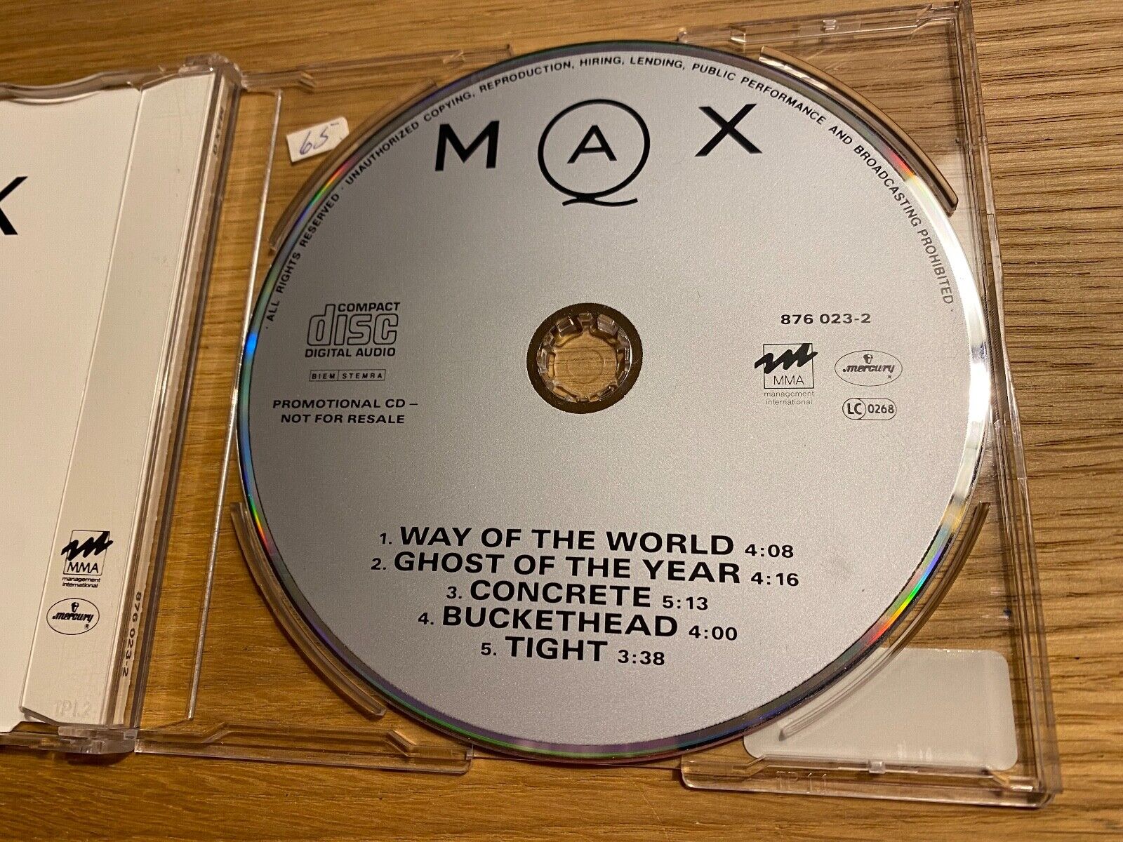 MAX "WAY OF THE WORLD" CD SINGLE MERCURY 5 TRACK 1990´S EU PROMOTIONAL CD SINGLE