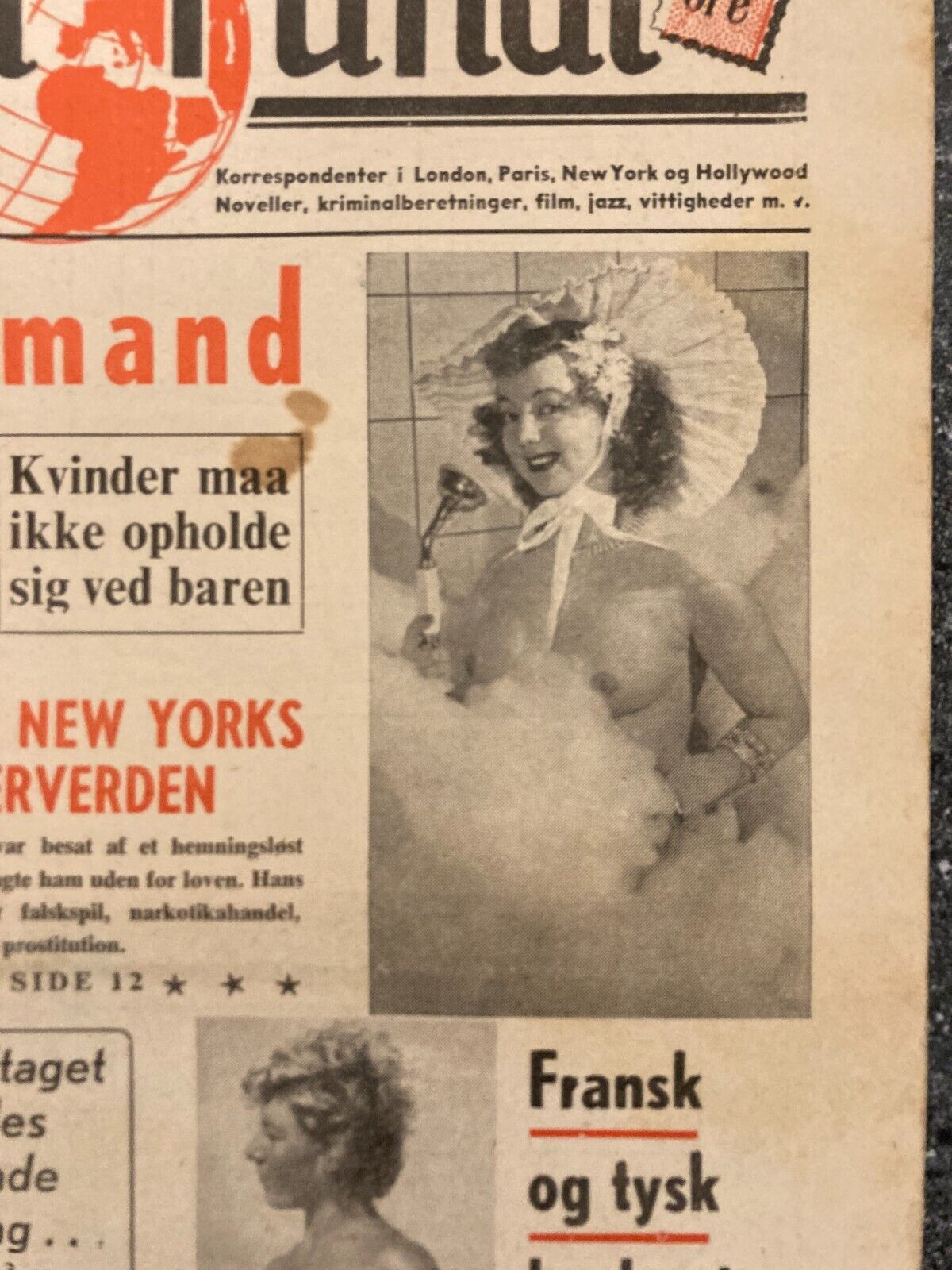 Violet Pretty Susan Hayward Victor Mature Danish Magazine 1955 "Verden Rundt"