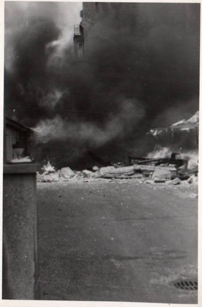 WWII Photo French School Bombing Copenhagen Denmark Small Size 9x6cm World War 2