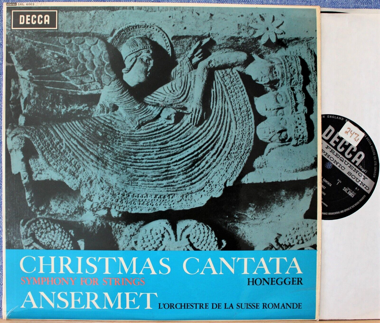 Ansermet Honegger (Christmas Cantata; Symphony) Decca SXL 6003 wb NM