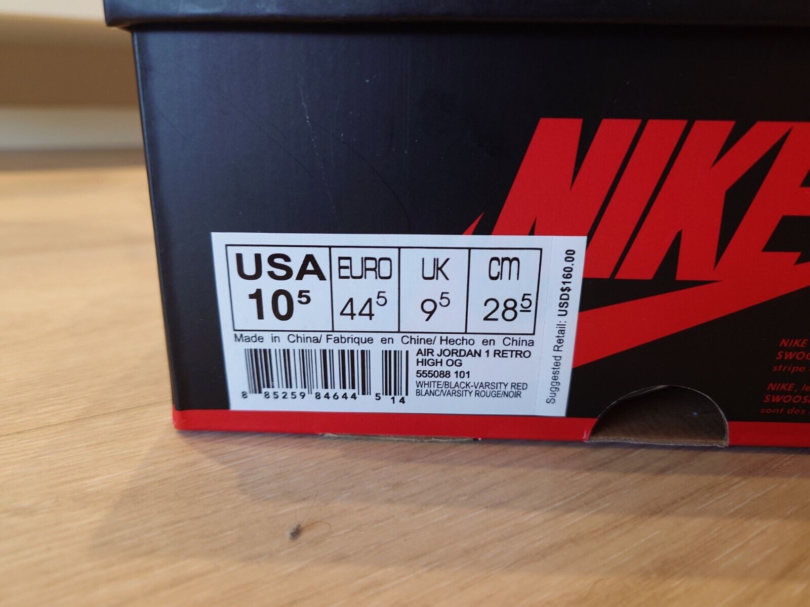 Size 105 - Jordan 1 Retro OG High Chicago