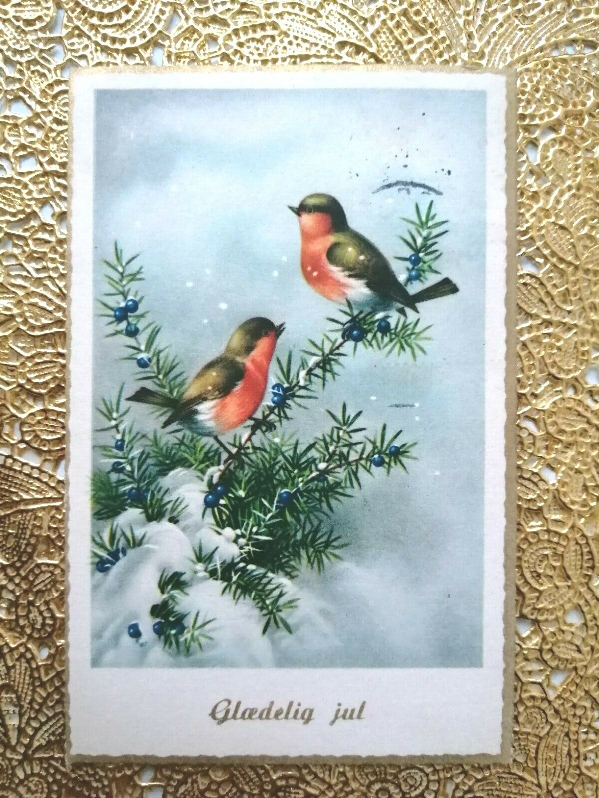 Vintage and collectible Danish Christmas card Posted in 1960( No 12 U)