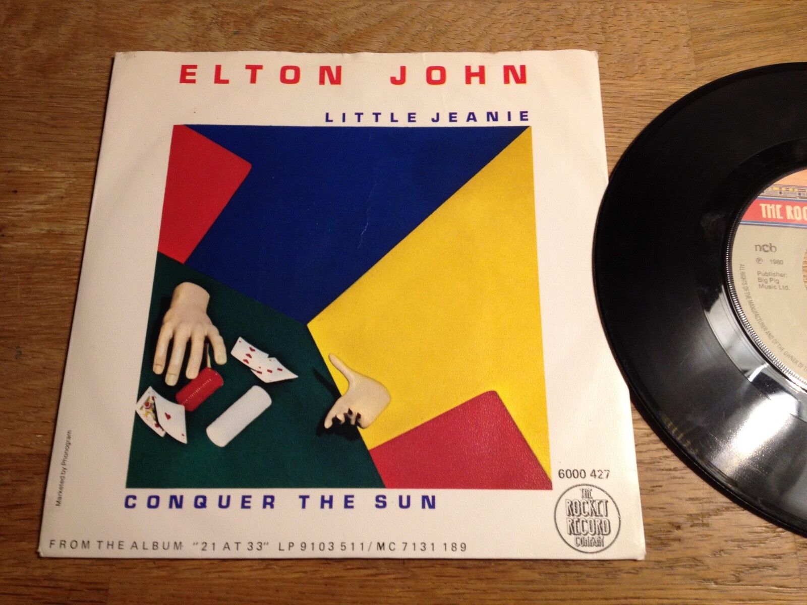 ELTON JOHN "LITTLE JEANIE/CONQUER THE SUN" 1980 NCB SCANDINAVIAN PRESSING USED**