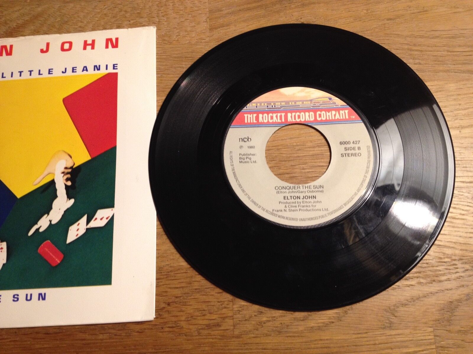 ELTON JOHN "LITTLE JEANIE/CONQUER THE SUN" 1980 NCB SCANDINAVIAN PRESSING USED**