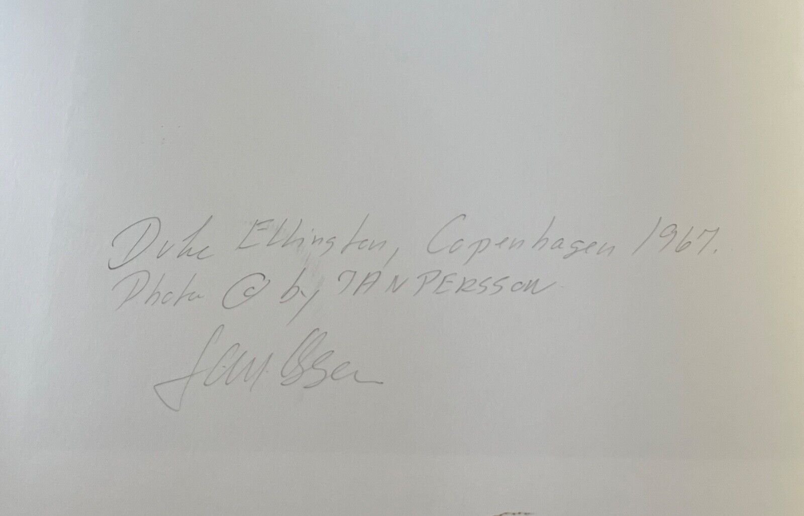 Huge Unique photo of Duke Ellington 1:1 by Jan Persson  Estate Sale signed