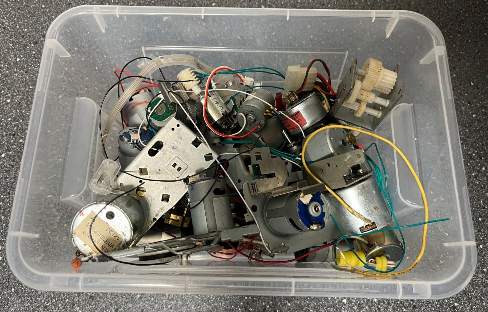 Assorted Vintage DC Motors  Gears Salvaged from 1980s/90s Electronics