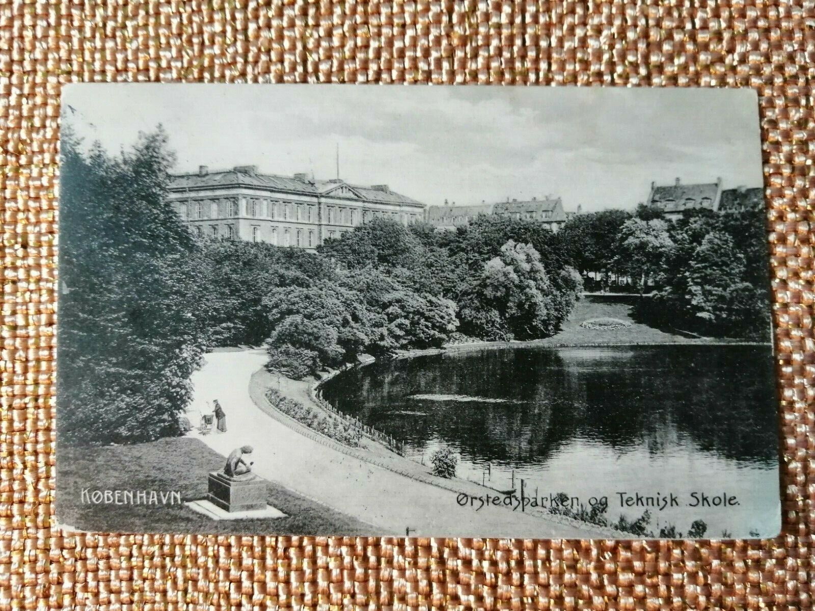 Vintage postcardDenmark CopenhagenØrsted's ParkThe Technical School1911