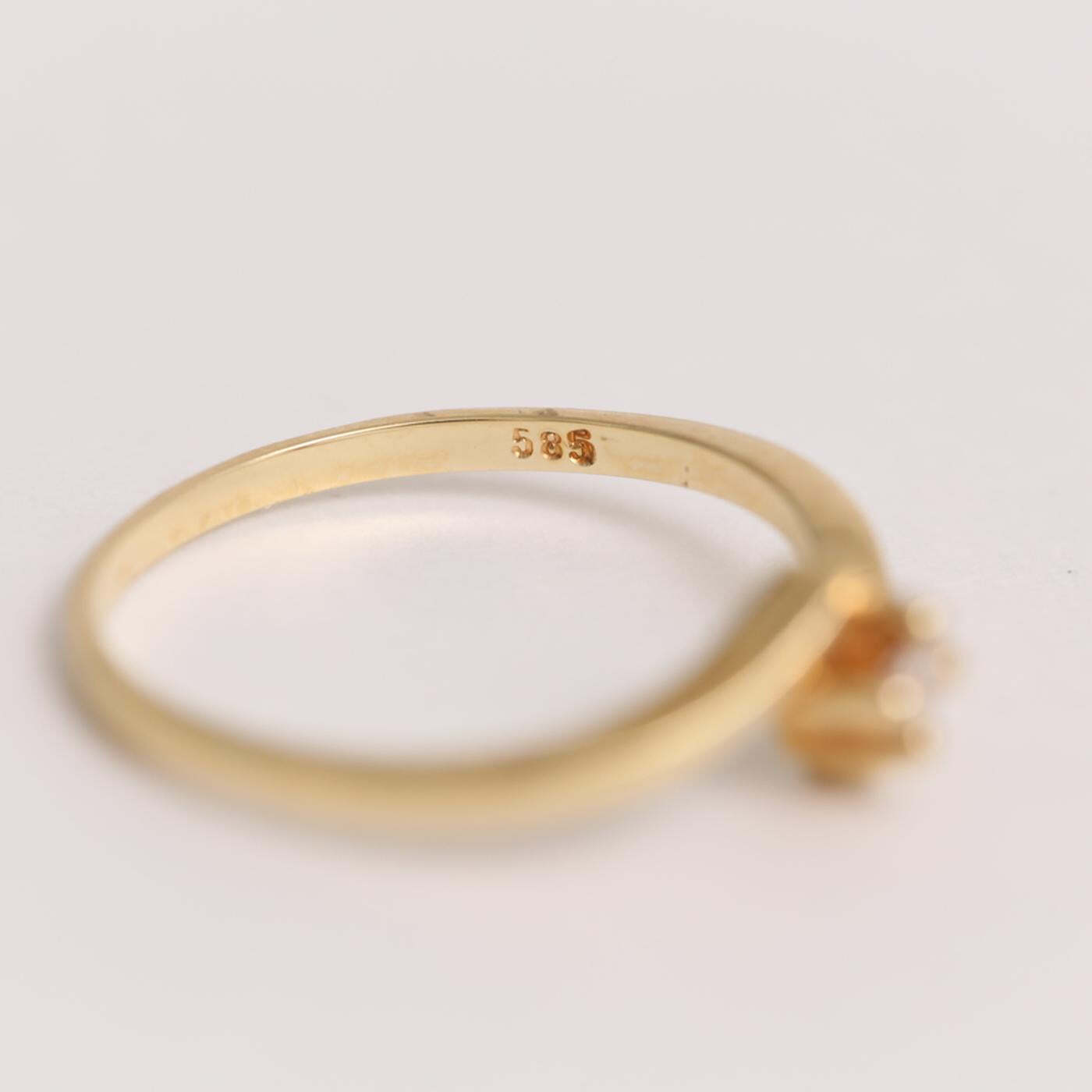 Ring with diamond (004 ct) in 14K Gold size 7¾ | Real Genuine Gold