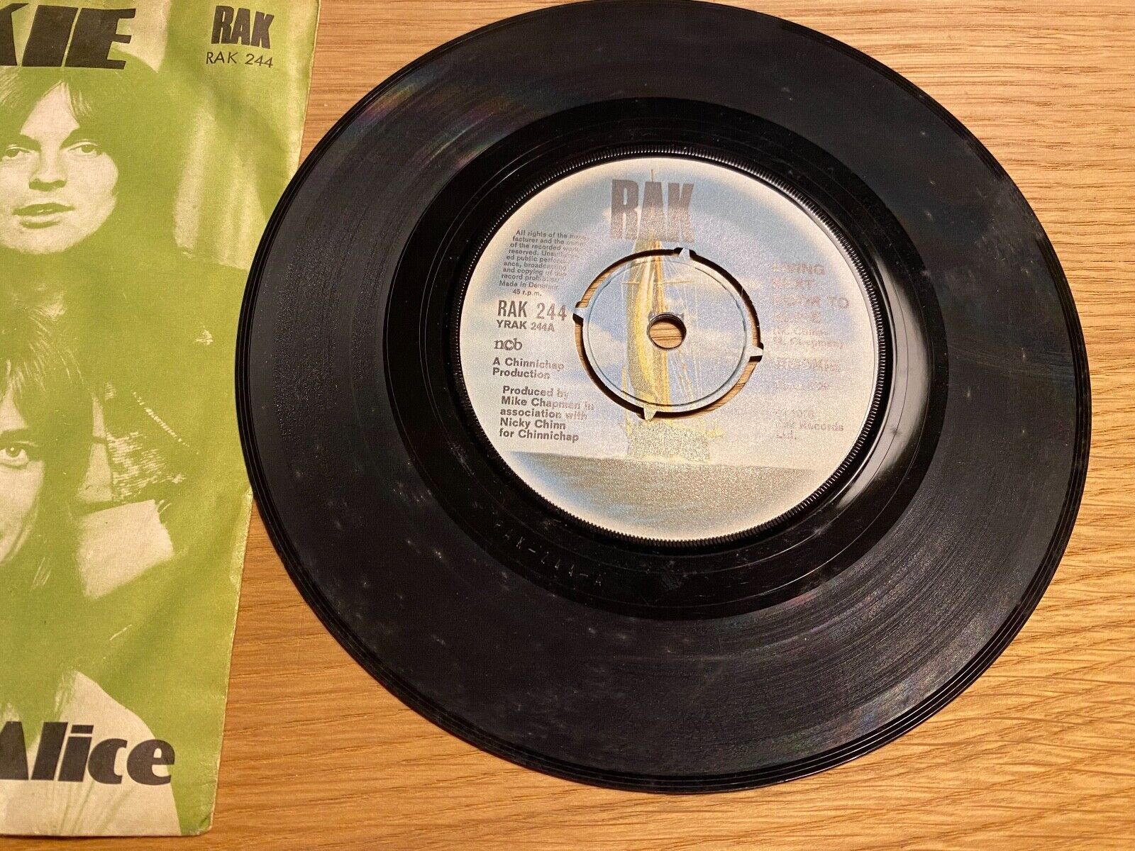 SMOKIE "LIVIN´ NEXT DOOR TO ALICE" 1976 DANISH 1 PRESS VINYL SINGLE RAK RECORDS