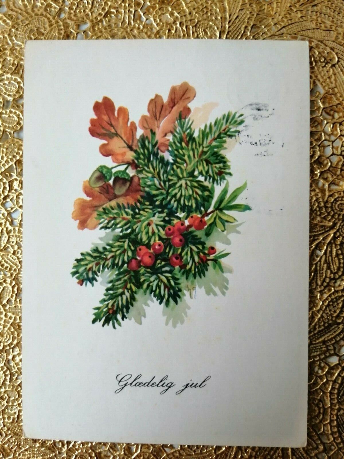 Vintage and collectible Danish Christmas card Posted in 1981 ( No 11 B )