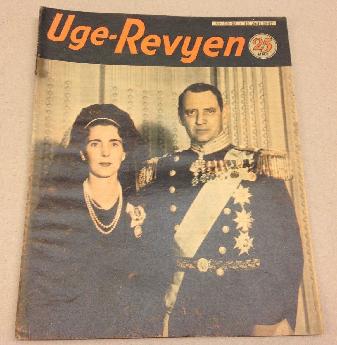 King Christian X Denmark On Original Vintage Danish Magazine 1947 "Uge-Revyen"