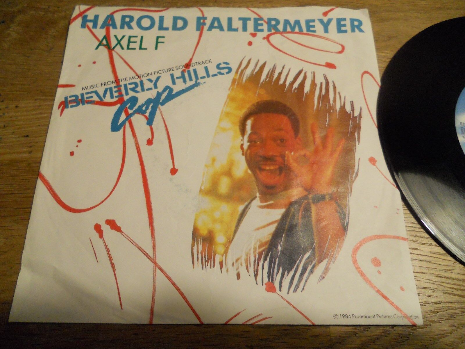 HAROLD FALTERMEYER "AXEL F" BEVERLY HILLS COP 1984 VINYL SINGLE MCA RECORDS OOP