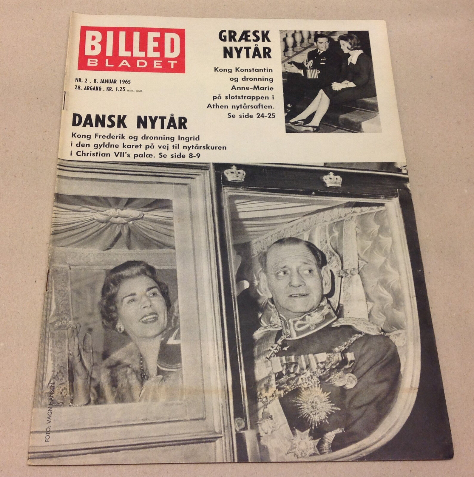 QUEEN ANNE-MARIE GREECE KING CONSTANTINE II NEW YEAR Magazine Billed-Bladet 1963