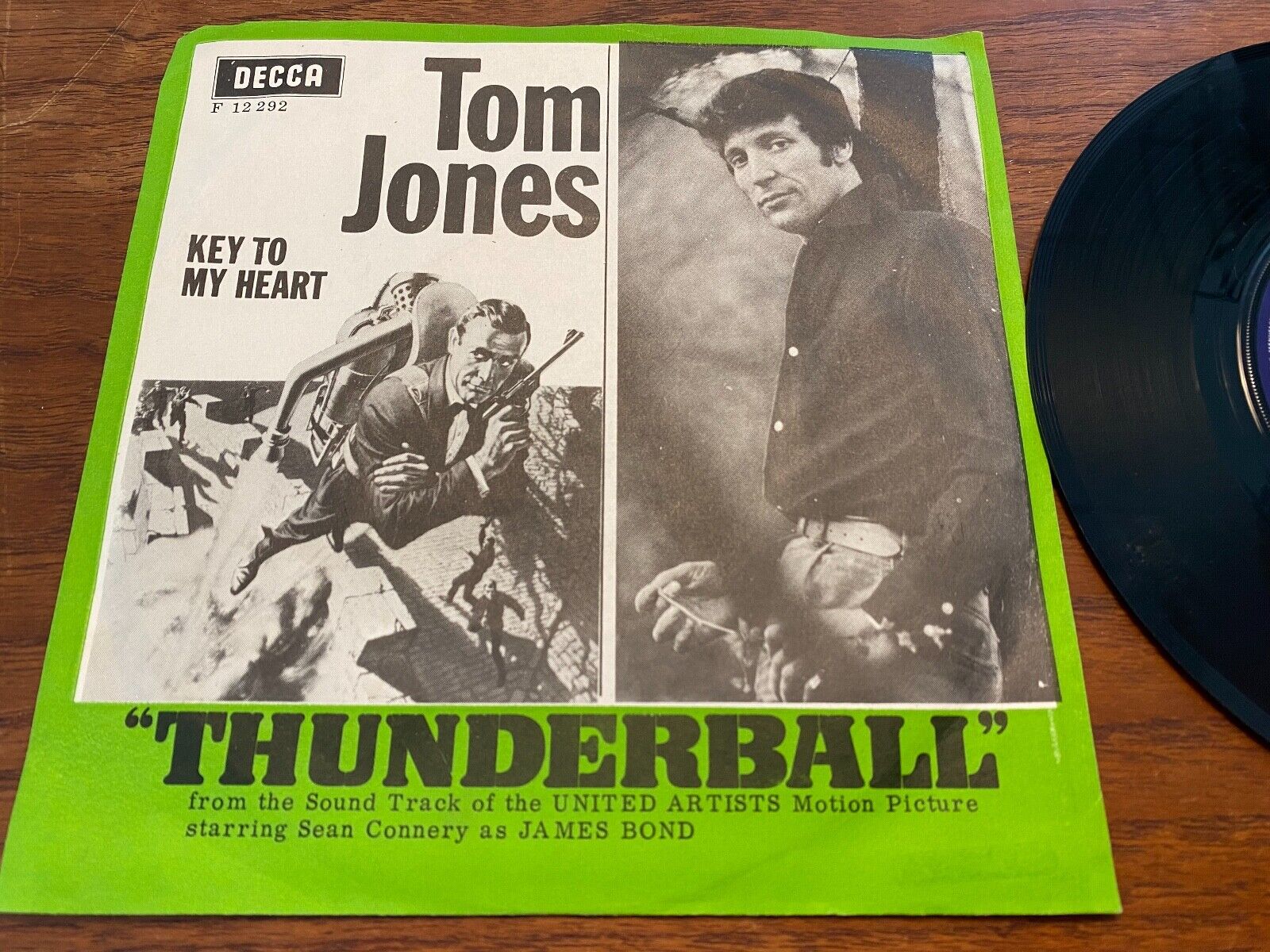 TOM JONES "THUNDERBALL"  1965 DECCA RECORDS 1 PRESS UK VINYL SINGLE SOUNDTRACK