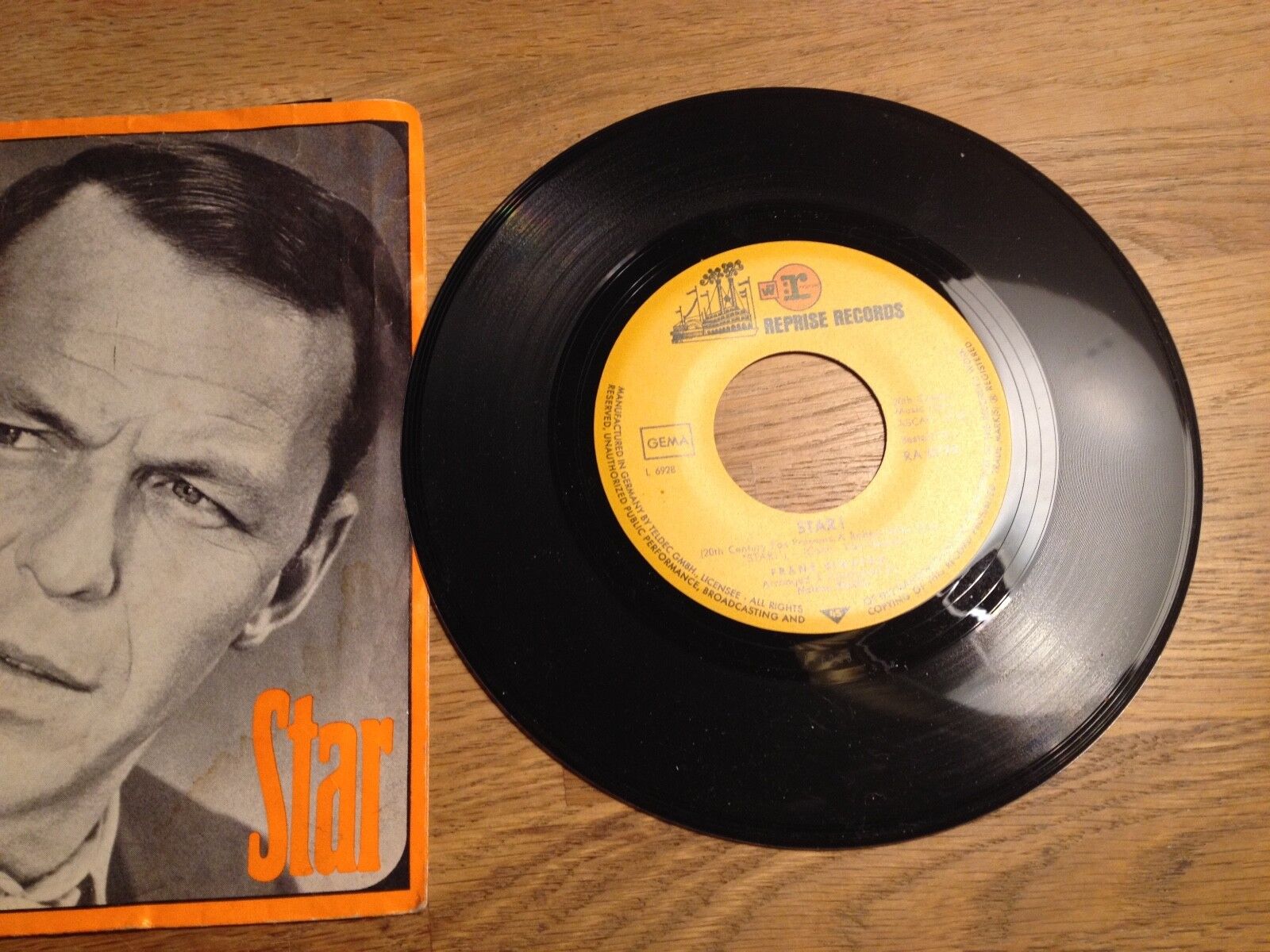 FRANK SINATRA "RAIN IN MY HEART / STAR!" W GERMAN REPRISE RECORDS  RA 0798 RARE