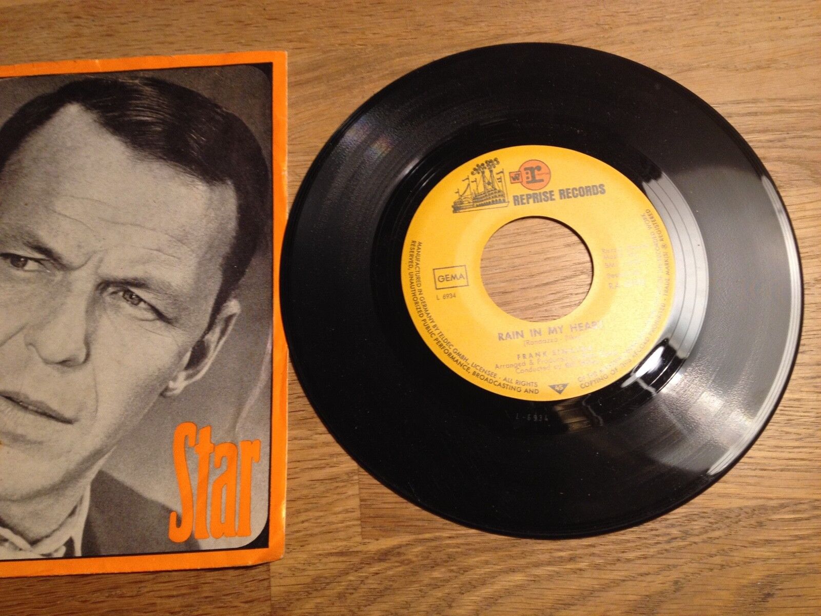 FRANK SINATRA "RAIN IN MY HEART / STAR!" W GERMAN REPRISE RECORDS  RA 0798 RARE