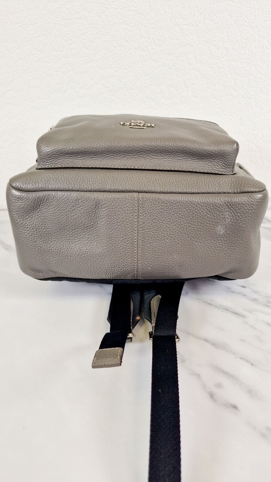 Coach Medium Charlie Backpack Grey Pebble Leather Coach F30550