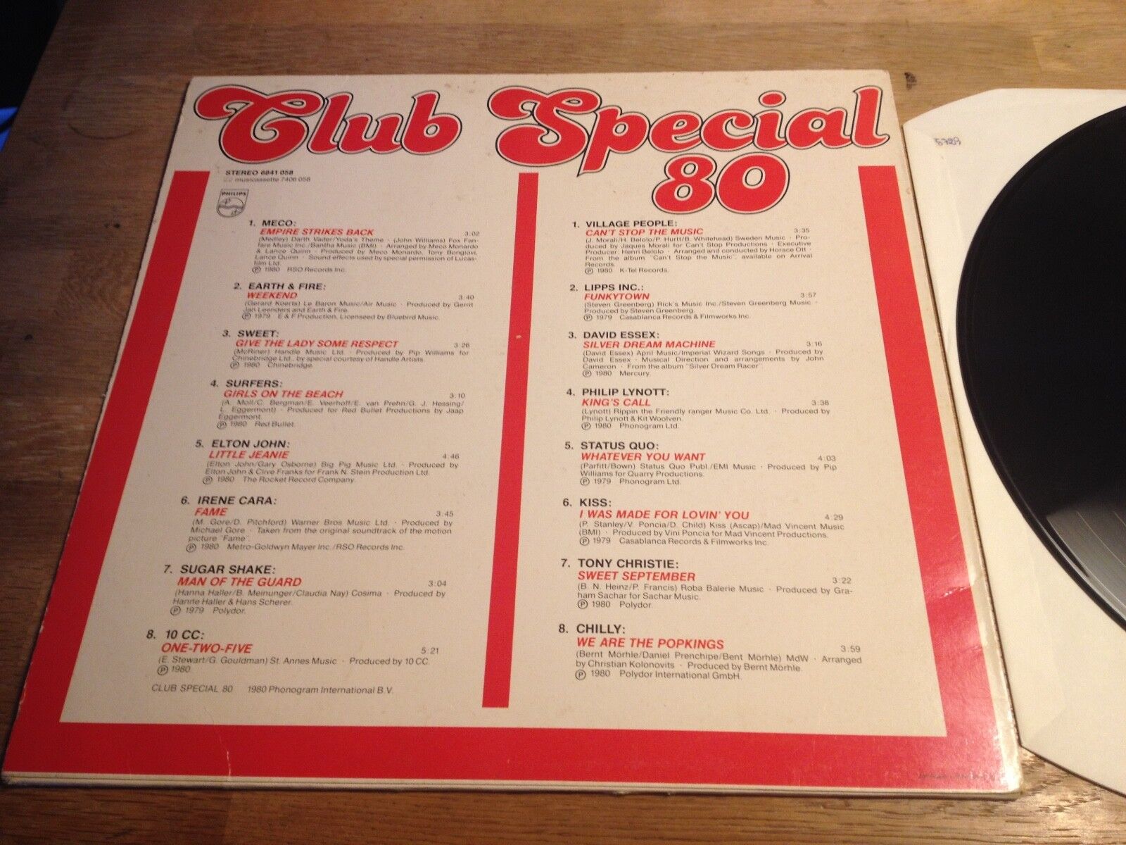 CLUB SPECIAL 80; KISS STATUR QUO SWEET VILLAGE PEOPLE 10CC LIPPS INC 1980*