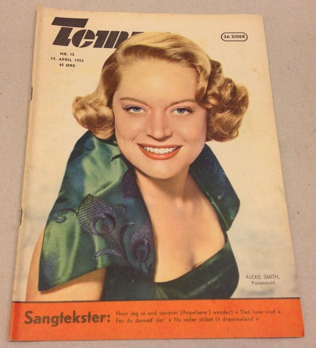 Alexis Smith Paramount Front Cover Original Vintage Danish Magazine "Tempo" 1953