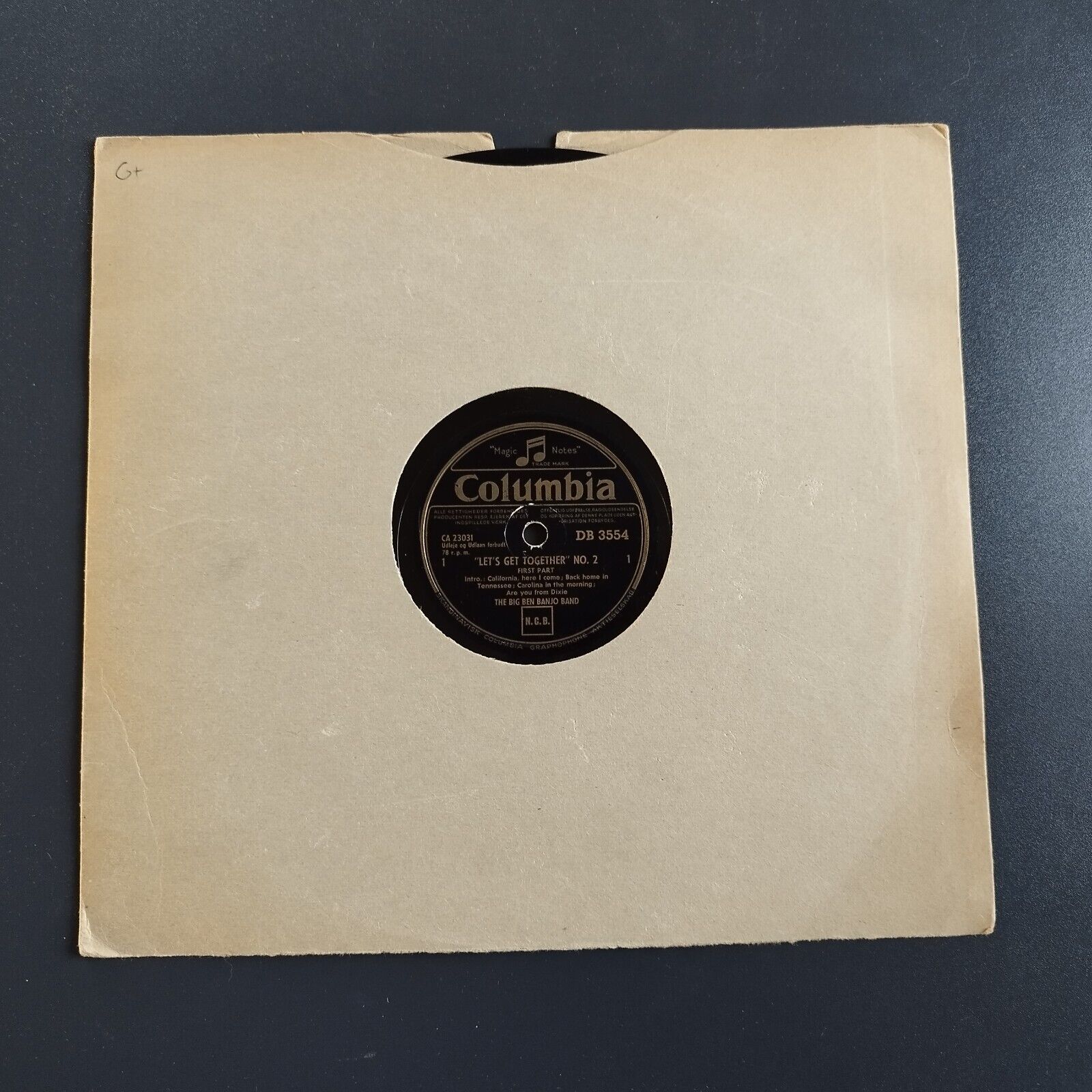 78 RPM  shellac THE BIG BEN BANJO BANDLet's Get Together No 2