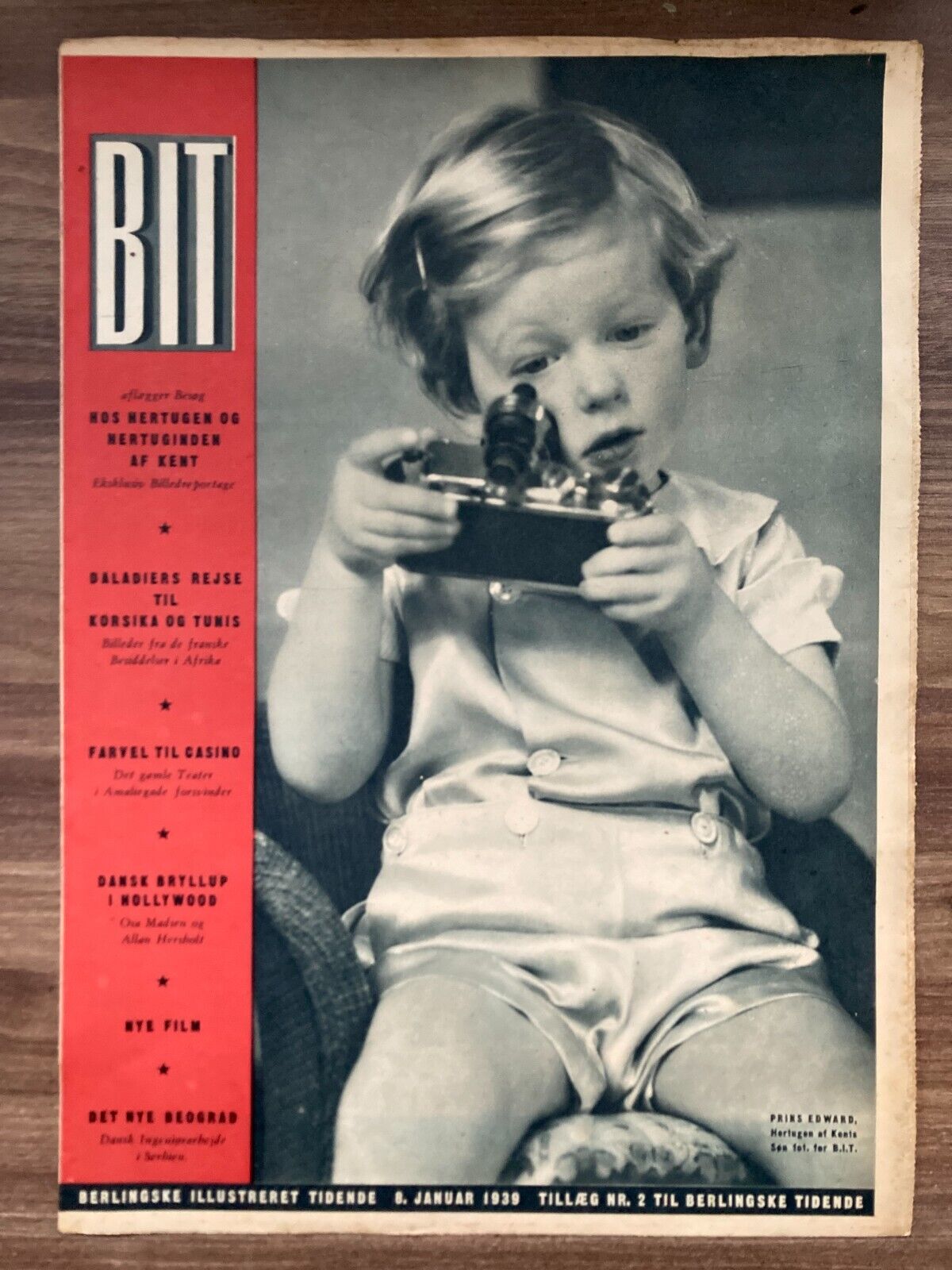 Prince Edward Duke of Kent 4 years old Danish Magazine 1939 "Berlingske IT"