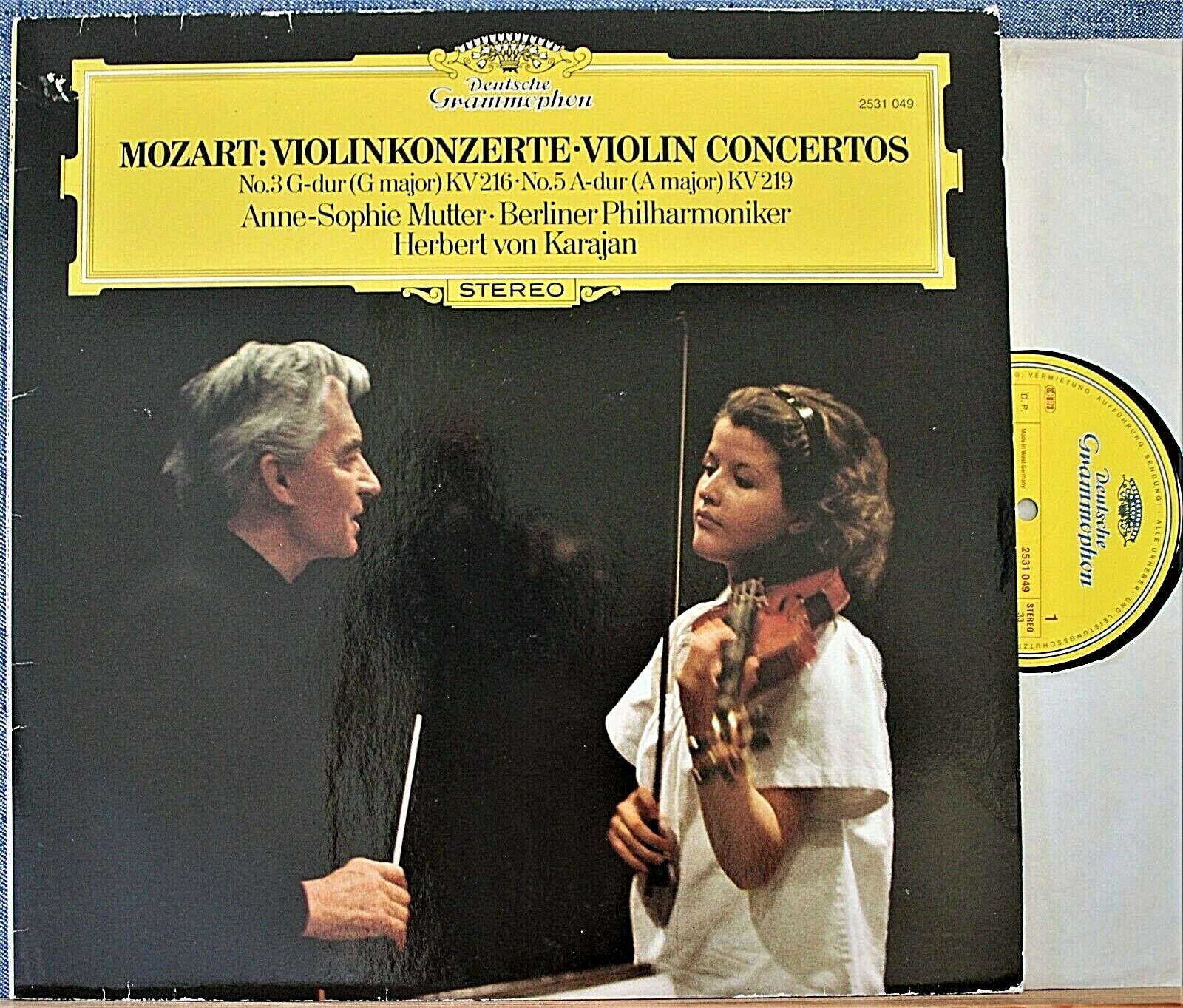 Mutter; Karajan Mozart (Violin concertos 3 + 5) DGG 2531 049 NM