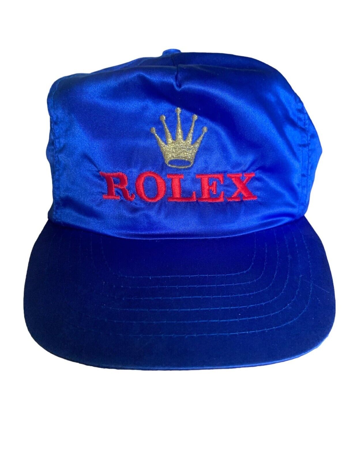 Rolex Nylon Satin Adjustable Hat Cap Snapback blue mega rare!