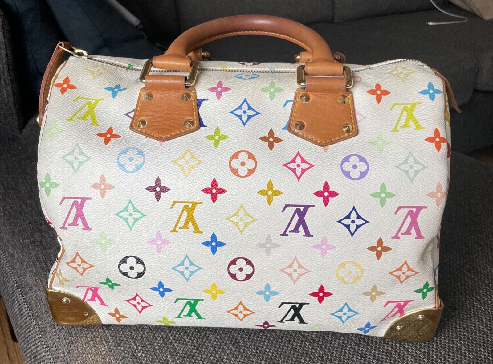 Louis Vuitton X Tahashi Murakami speedy 30 multicolor white