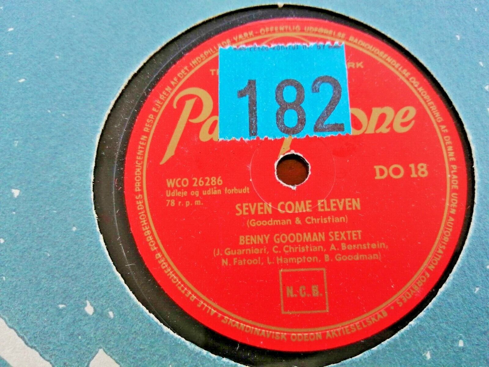 78 RPM  shellacBENNY GOODMAN SEXTET:Shivers/Seven Come Eleven