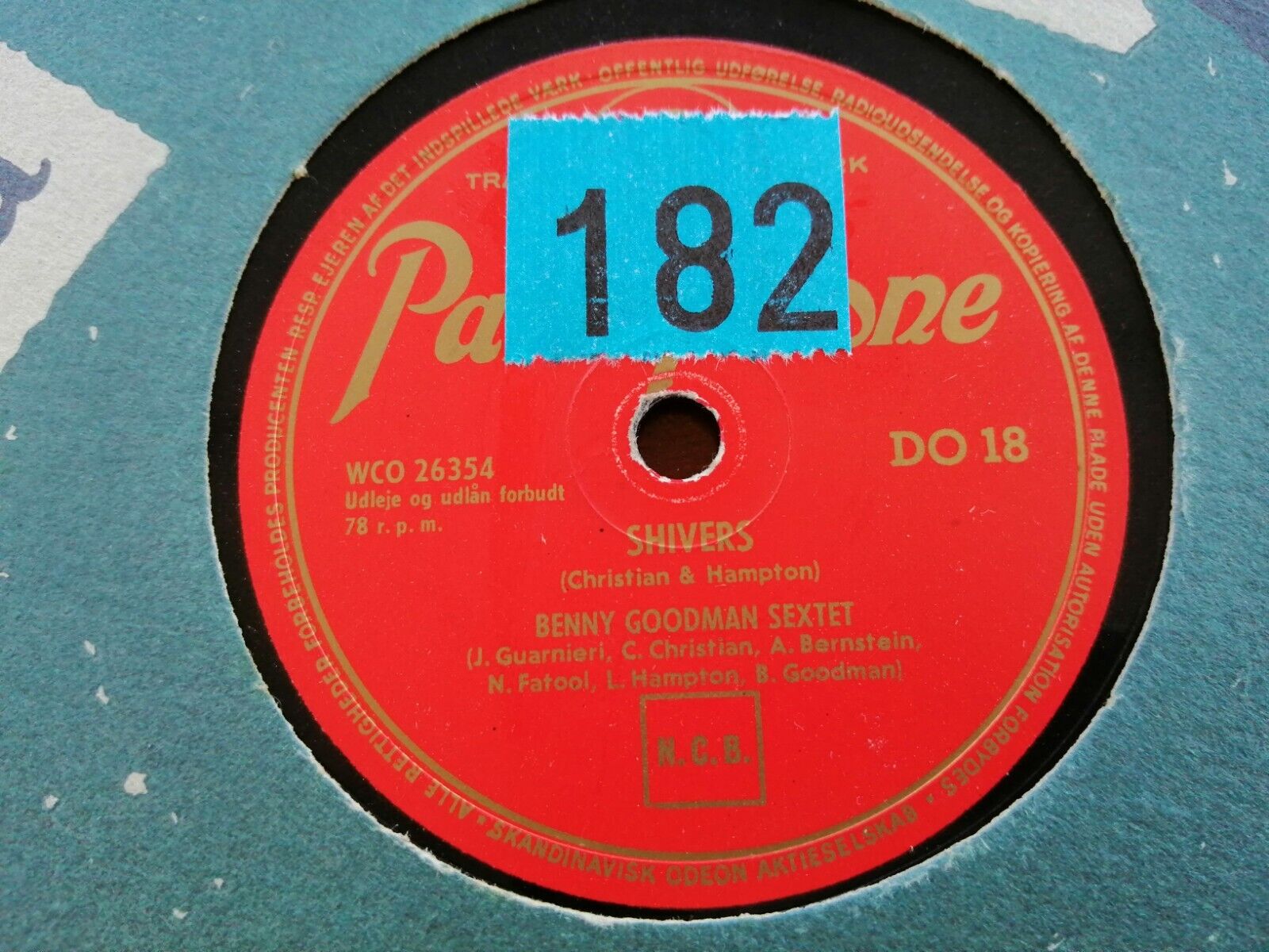 78 RPM  shellacBENNY GOODMAN SEXTET:Shivers/Seven Come Eleven