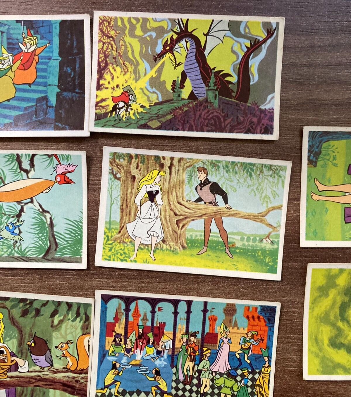 Bundle 15x Danish "Sleeping Beauty" Disney Movie Trading Cards (1959)