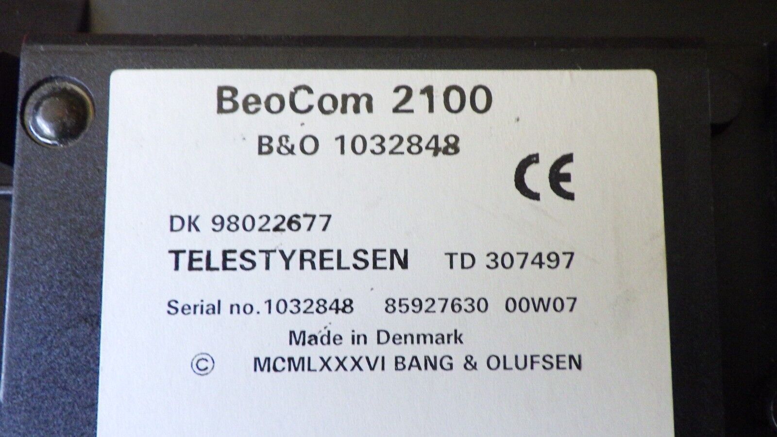 BO - Bang  Olufsen Design Phone BeoCom 2100 NM