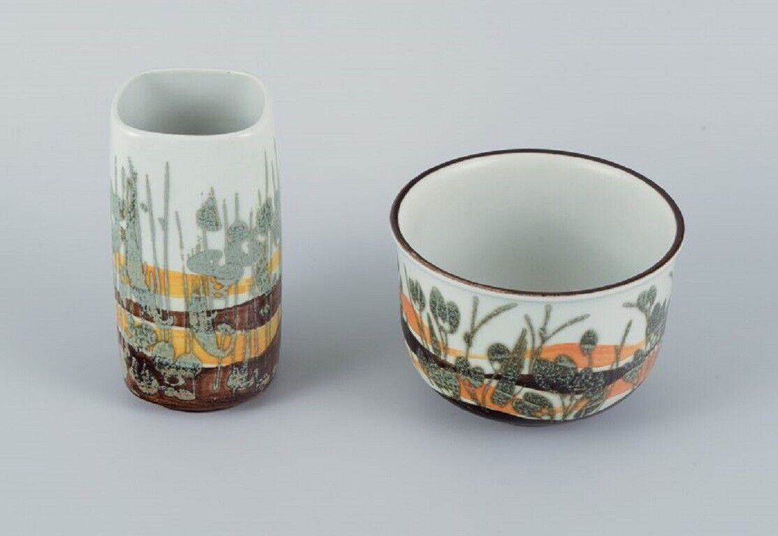 Ivan Weiss for Royal Copenhagen vase and bowl in faience 1975-1984