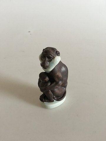 Royal Copenhagen Stoneware Jeanne Grut Monkey and Monkey with Young figurines