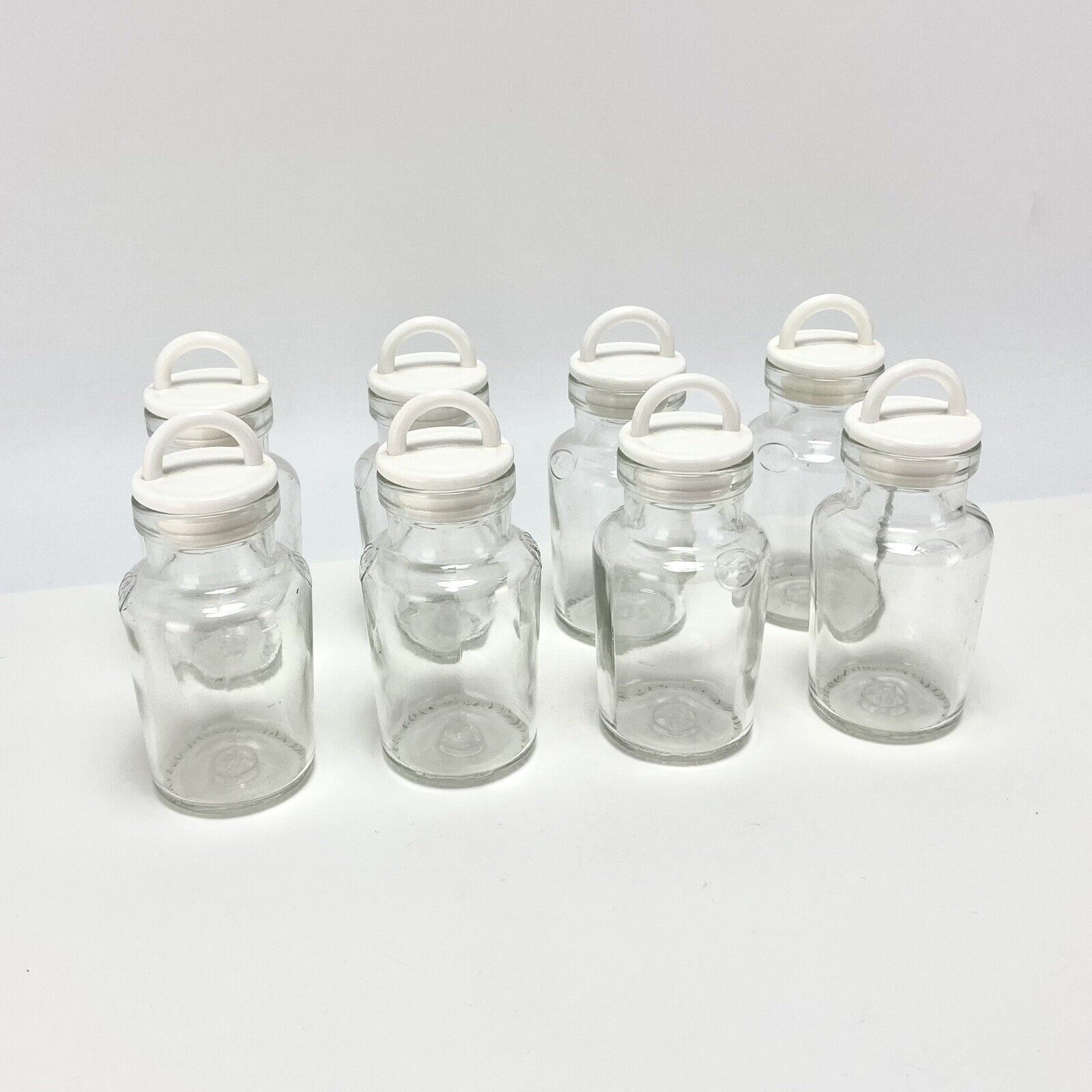 Set of 8 Vintage Iittala Finland Ole Palsby Design Spice Jars Glass 8cl Kitchen